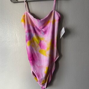 Vibrant Pink and Yellow One Piece